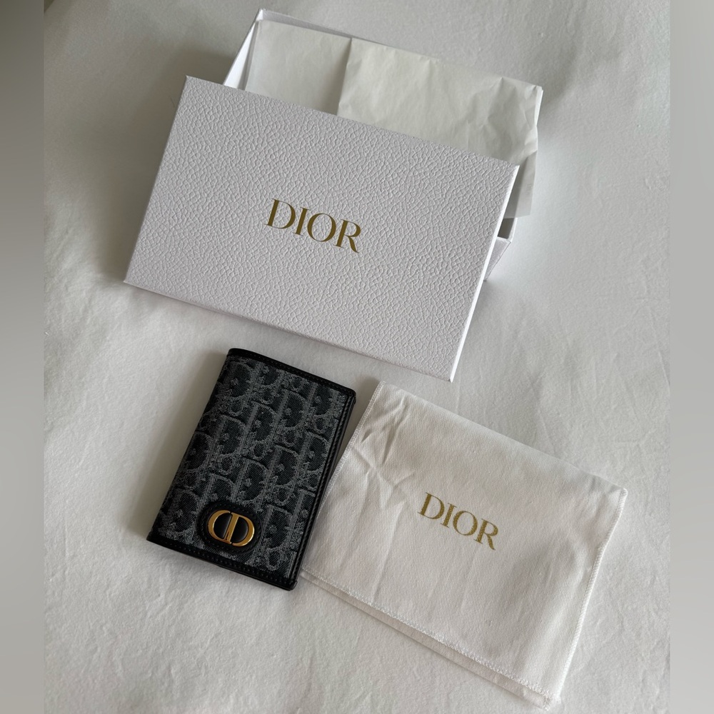 Dior Denim and Leather Passport Holder/Wallet